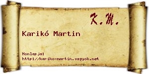 Karikó Martin névjegykártya