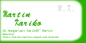 martin kariko business card